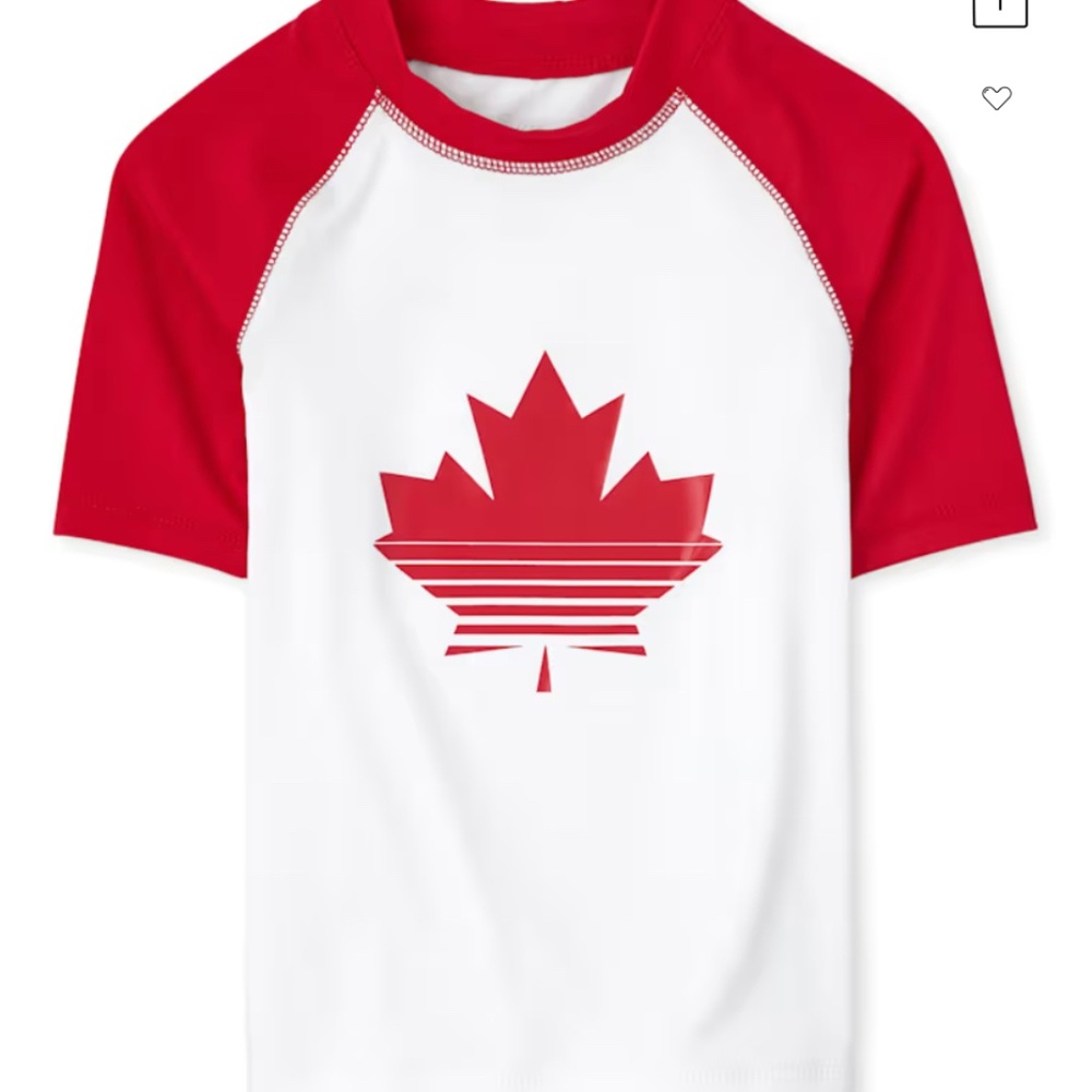 Boys Canada Day SPF Rashguard - Red